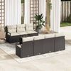 vidaXL Garten-Sofa-Set mit Kissen mit Speicher 8 pcs Schwarz und Creme