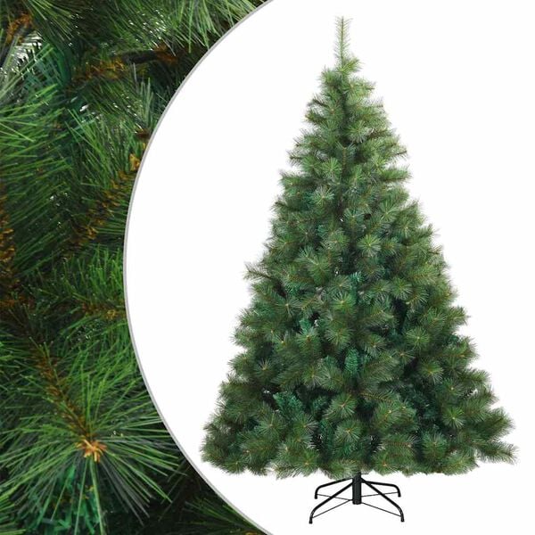 vidaXL Künstlicher klappbarer Weihnachtsbaum Grün 240 cm PVC, Stahl
