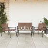 vidaXL Garten Essgruppe 4 pcs Braun Poly-Rattan