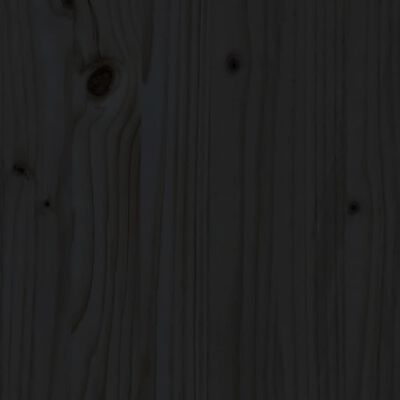 vidaXL Massivholzbett mit LED-Beleuchtung Schwarz 120x200 cm