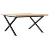 vidaXL Couchtisch X-Gestell 80x80x45,5cm Massivholz Kiefer & Stahl