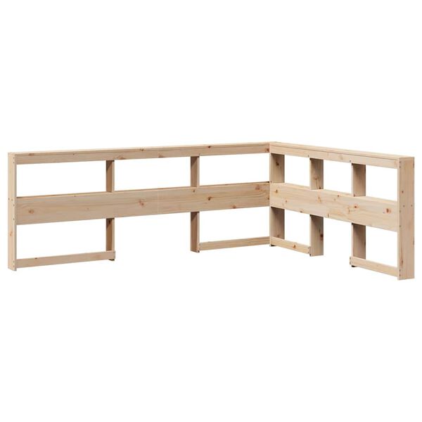 vidaXL Kopfteil mit B&uuml;cherregal L-Form 160 cm Massivholz Kiefer