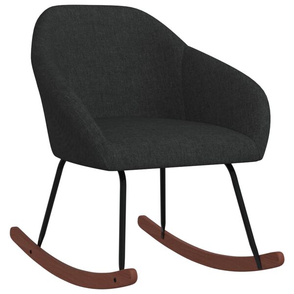 vidaXL Schaukelstuhl Schwarz Stoff