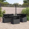 vidaXL Gartensofa-set mit Kissen 6 pcs Schwarz Poly-Rattan