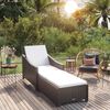vidaXL Sonnenliege mit Cremewei&szlig;er Auflage Poly Rattan Schwarz