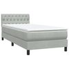 vidaXL Boxspringbett mit Matratze & LED Hellgrau 80x210 cm Samt