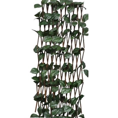 vidaXL Weidenzaun-Rankgitter 5 Stk. mit künstlichen Blättern 180x60 cm