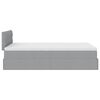 vidaXL Ottoman-Bett mit Matratze Hellgrau 120x200 cm Stoff