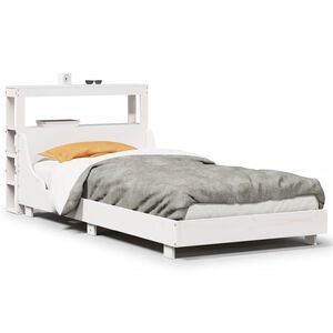 vidaXL Massivholzbett ohne Matratze Wei&szlig; 75x190 cm Kiefernholz