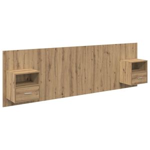 vidaXL Kopfteil mit Schrank 3 pcs Artisan-Eiche Holzwerkstoff