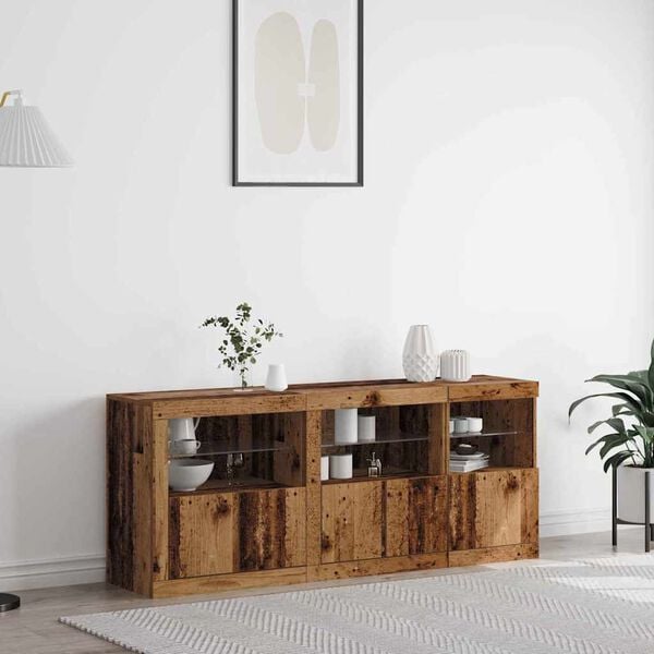 vidaXL LED-Sideboard Altholz 162 x 37 x 67 cm Holzwerkstoff