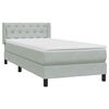 vidaXL Boxspringbett mit Matratze Hellgrau 80x220 cm Samt