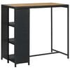 vidaXL Bartisch mit Regal Schwarz 120x60x110 cm Poly Rattan