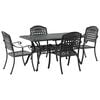 vidaXL Garten Essgruppe 5 stk. Schwarz Aluminium