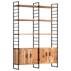 vidaXL B&uuml;cherregal 4 Etagen 124x30x180 cm Massivholz Akazie