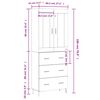 vidaXL Highboard Sonoma-Eiche 69,5x34x180 cm Holzwerkstoff