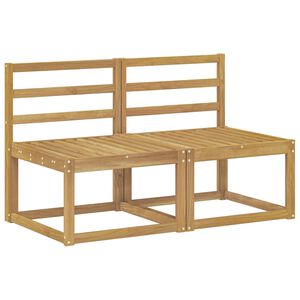 vidaXL 2 St&uuml;ck Outdoor Mittelsofa Massivholz Akazie Wei&szlig;