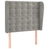 vidaXL Kopfteil mit Ohren Hellgrau 103x23x118/128 cm Samt