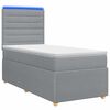 vidaXL LED Boxspringbett mit Matratze Hellgrau 80 x 200 cm Stoff