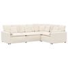 vidaXL Modulares Sofa mit Kissen Stoff in Lammwolloptik Creme