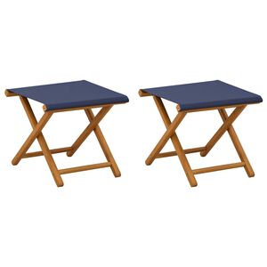 vidaXL Liegestuhl 2 pcs Massives Eukalyptus Holz Blau