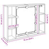 vidaXL Spiegelschrank mit LED-Leuchten Altholz-Optik 76x15x55 cm