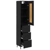 vidaXL Highboard Schwarz Eichen-Optik 34,5 x 34 x 180 cm Holzwerkstoff