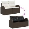 vidaXL Garten-Sofa-Set mit Speicher 9 pcs Braun Poly Rattan