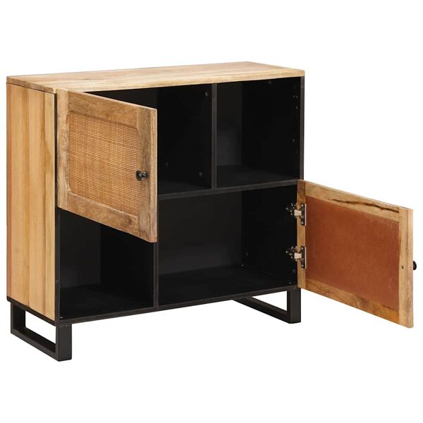 vidaXL Sideboard mit Speicher Braun 80 x 33 x 75 cm Massivholz Mango