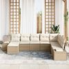vidaXL Garten-Sofa-Set mit Kissen 8 pcs Beige und Creme Poly-Rattan