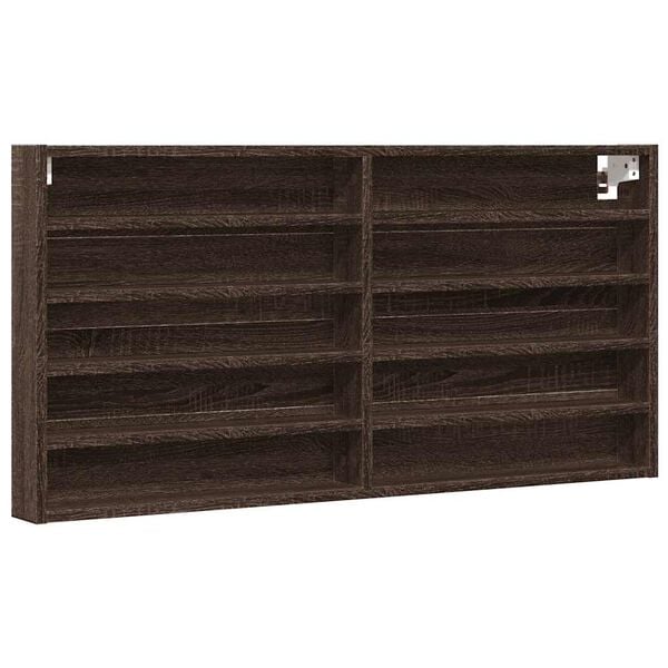 vidaXL Vitrinenschrank Braun Eichen-Optik 100x8,5x50 cm Holzwerkstoff