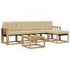 vidaXL Outdoor-Sofagarnitur 6 Stk. Wei&szlig; und Beige