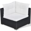 vidaXL 6-tlg. Garten-Lounge-Set mit Auflagen Poly Rattan Schwarz