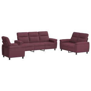 vidaXL Sofa-Set 3 pcs Lila Stoff