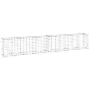 vidaXL Gabionenwand mit Abdeckung Verzinkter Stahl 300x30x50 cm