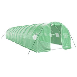 vidaXL Gew&auml;chshaus mit Stahlrahmen Gr&uuml;n 36 m&sup2; 12x3x2 m