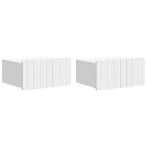 vidaXL Wandmontierter Nachttisch 2 pcs Wei&szlig; 49 x 34,5 x 24 cm