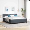 vidaXL Boxspringbett mit Matratze Dunkelgrau 200 x 180 cm Samt