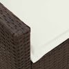 vidaXL Gartensofa 5-Sitzer mit Kissen Braun Poly Rattan