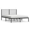 vidaXL Bettgestell mit Kopfteil Metall Schwarz 135x190 cm