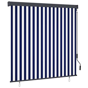 vidaXL Rollo Blau und Wei&szlig; 180 x 250 cm Stoff und Aluminium