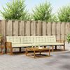 vidaXL Outdoor-Sofagarnitur mit Kissen 5 pcs Natur und Creme