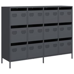 vidaXL Sideboard Anthrazit 135x39x103,5 cm Kaltgewalzter Stahl