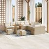 vidaXL Garten-Sofa-Set mit Kissen mit Speicher 13 pcs Beige und Creme
