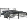 vidaXL Bettgestell mit Kopf- und Fu&szlig;teil Metall Schwarz 193x203 cm