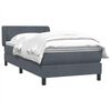 vidaXL Boxspringbett mit Matratze Dunkelgrau 100x210 cm Samt