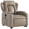 vidaXL Massagesessel mit Aufstehhilfe Elektrisch Cappuccino Kunstleder