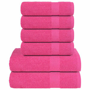 vidaXL 6-tlg. Handtuch-Set FROGN Rosa 360 g/m&sup2;