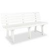 vidaXL Gartenbank 145,5 cm Kunststoff Wei&szlig;