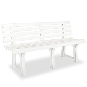 vidaXL Gartenbank 145,5 cm Kunststoff Wei&szlig;